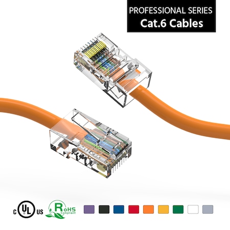 CAT6 UTP Ethernet Network Non Booted Cable- 5ft Orange
